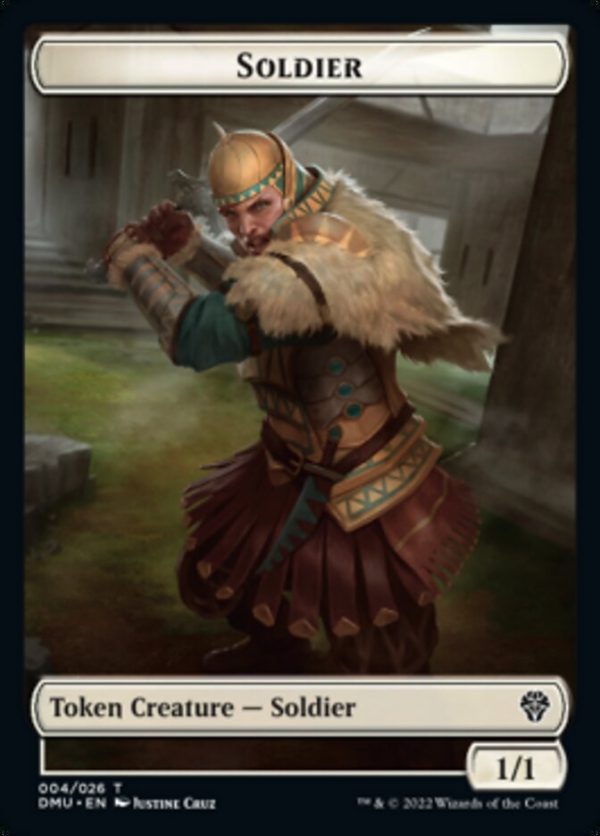 Soldier    Wurm Double-Sided Token [Dominaria United Tokens] Hot on Sale