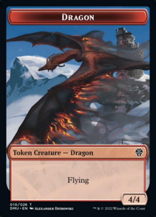 Bird (002)    Dragon Double-Sided Token [Dominaria United Tokens] Hot on Sale