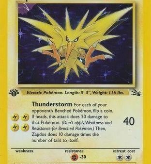 Zapdos (15 62) (Cosmos Holo) [Fossil 1st Edition] For Sale